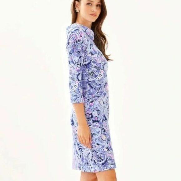 Lilly Pulitzer Saralyn in Iris Blue Namastay In The Jungle Knit Dress Women's Si - Picture 3 of 10
